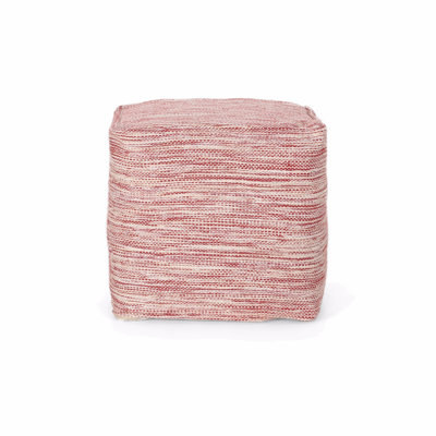 Pouf carré en coton, repose-pieds