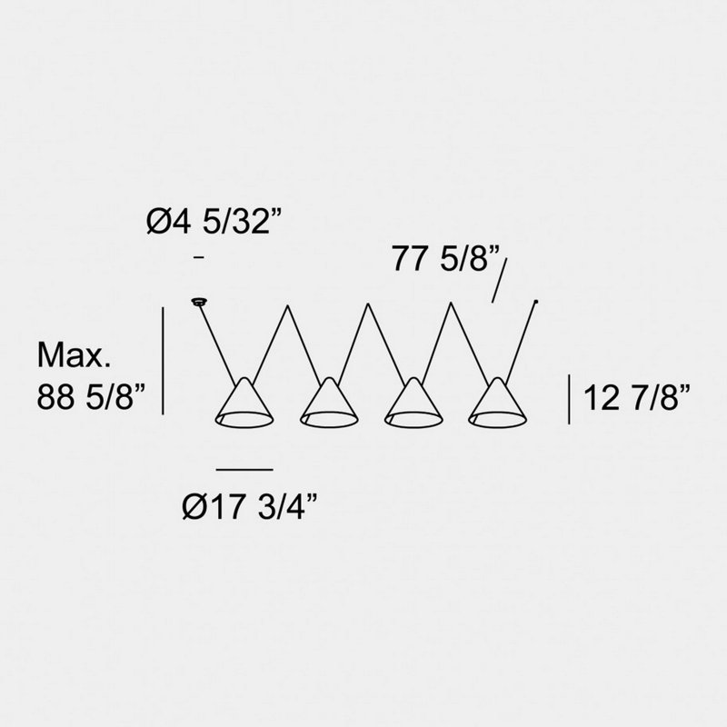 Super Attic 4 - Light Pendant, 88.63" H x 157.5" W x 17.75" D