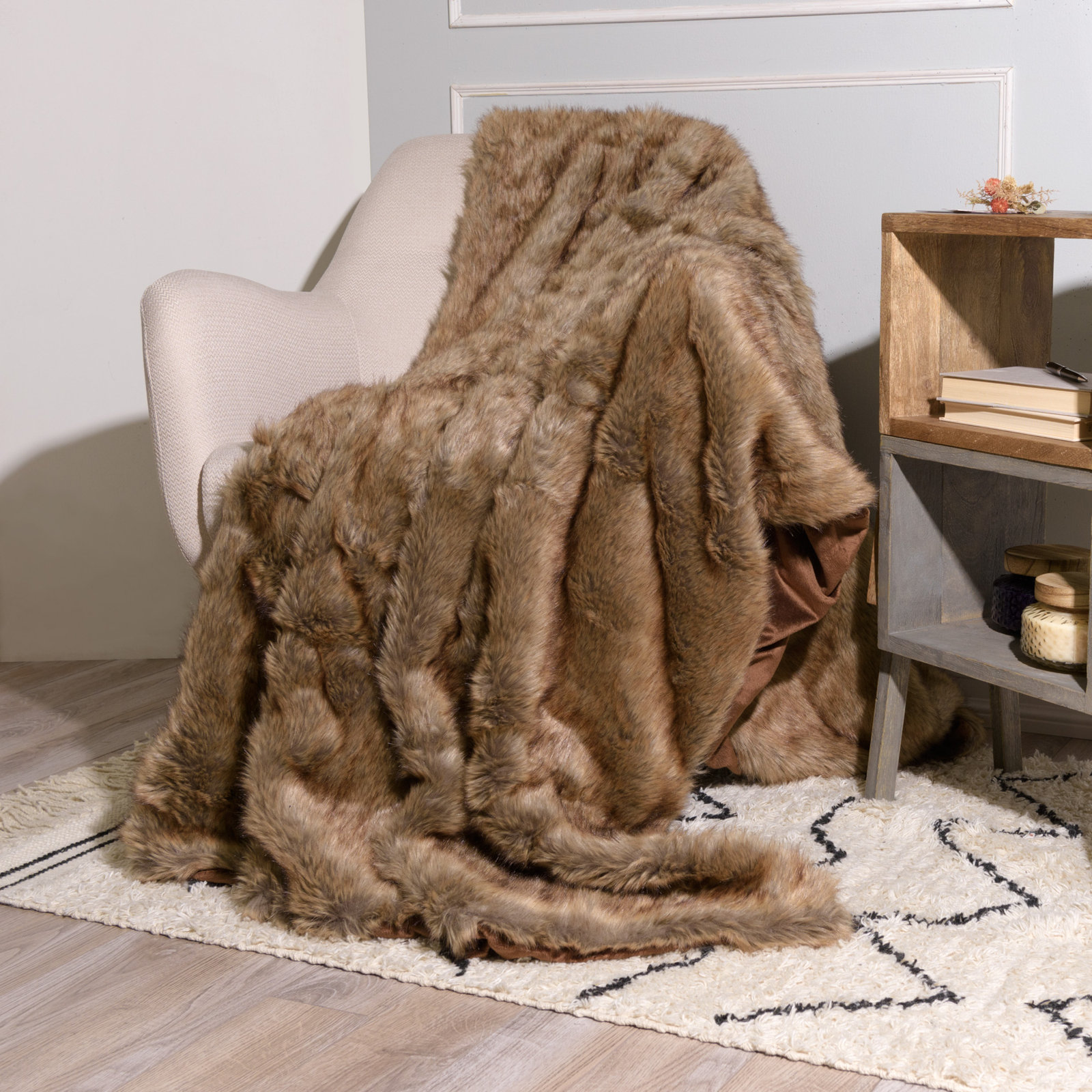 Westview Faux Fur Throw Blanket,  58" W x 84" L