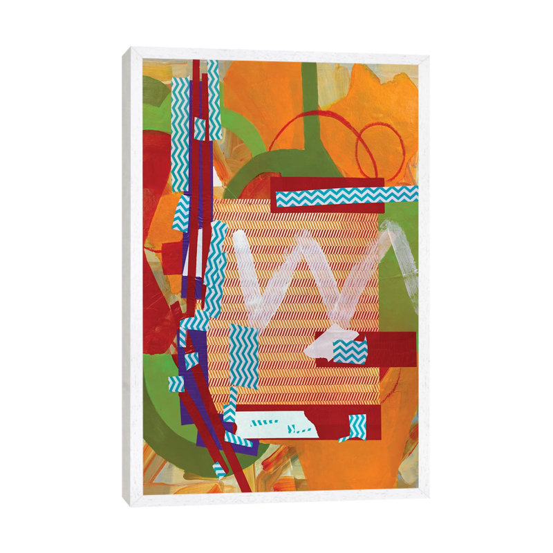 Abstract Study (W) by Pamela Staker - Painting on Canvas, 101.6 cm H x 66.04 cm W, White Framed