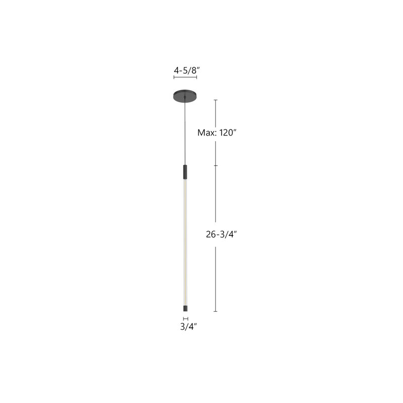 Motif 1 - Light LED Pendant, 26.75" H x 0.75" W x 0.75" D, Chrome