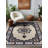 Lydia Collection Digital Print Cotton-Polyester Beige Navy Blue Moroccan Rug-571816745