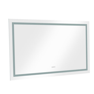 60Ã36 Inch Bathroom Mirror With Led Light Wall-Mounted Dimmable Vanity Mirrors Anti Fog Adjustable Color Temperature Memory Lighted Makeup Mirror Wit -  KIKO HOME, KK-TT-0078