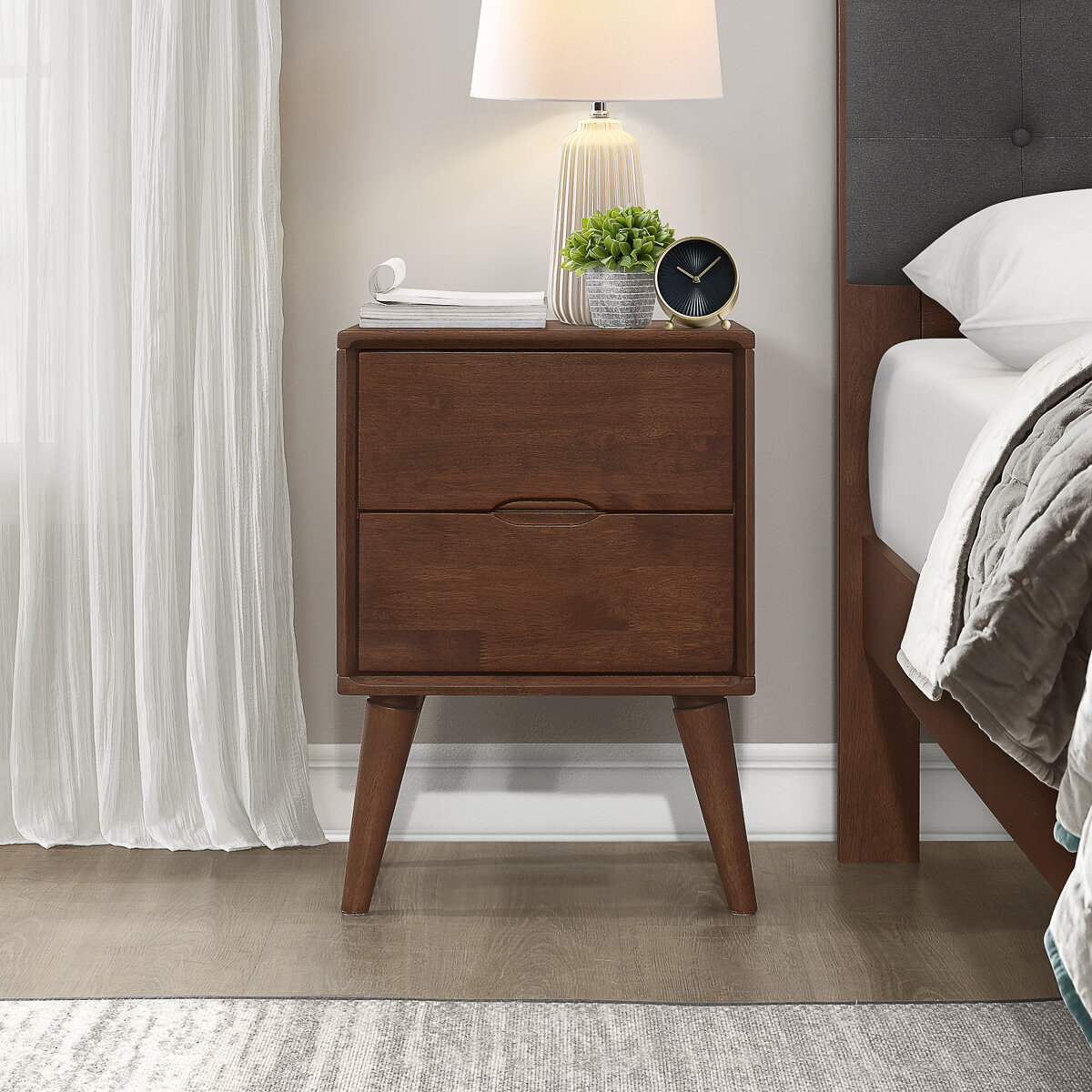 George Oliver 2 - Drawer Nightstand in Brown & Reviews | Wayfair