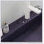 LOFI 24-Inch Bathroom Vanity With Ceramic Basin, Freestanding Console Sink, Open Metal Legs, Storage Shelves, Glossy Purple