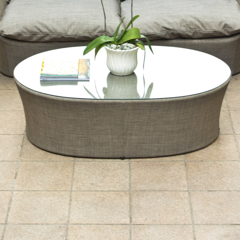 Spinner Outdoor Oval Coffee Table