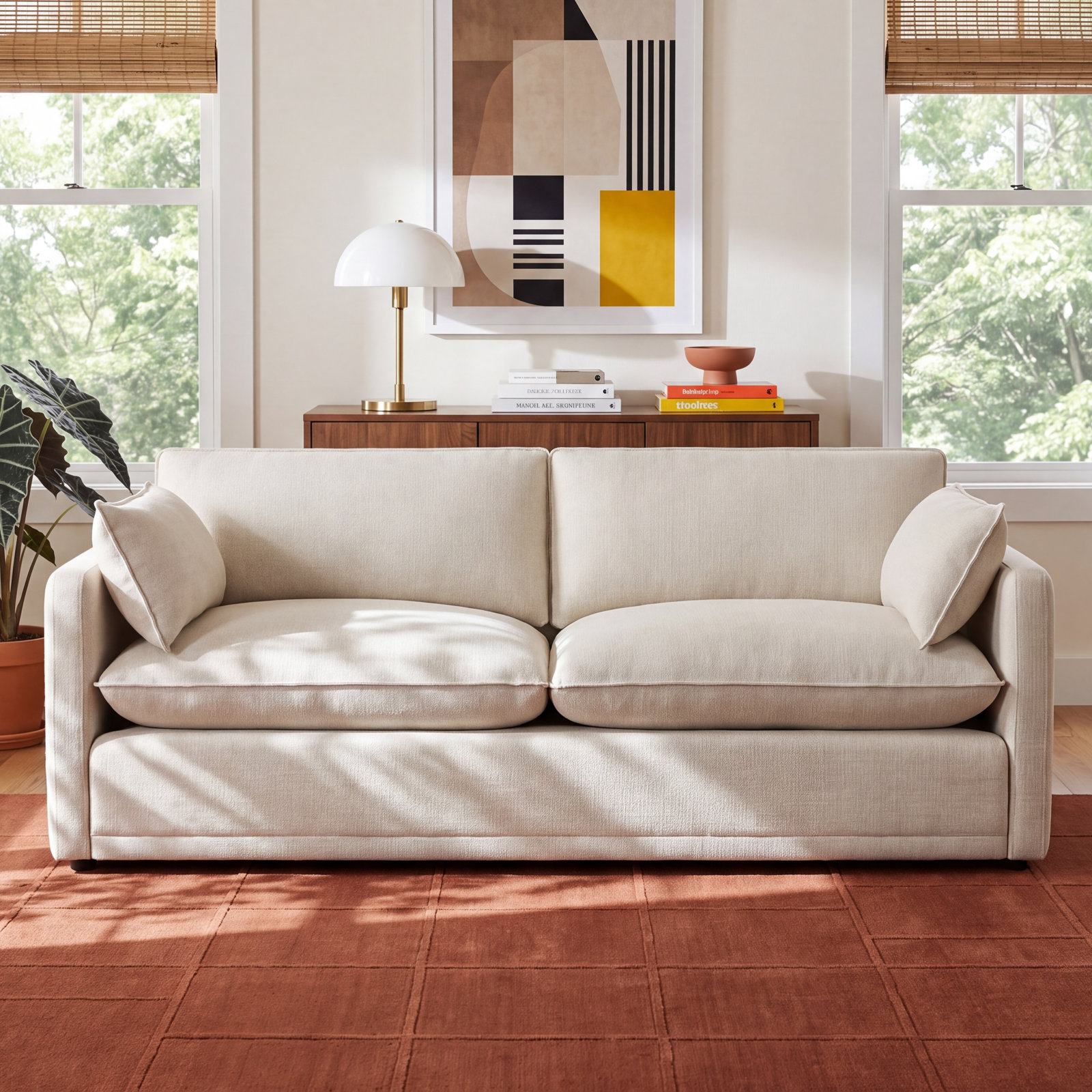 Martelle 83" Upholstered Sofa, Effie Linen