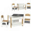 Ensemble de table et de chaises pour enfants 3 pièces, ensemble de table et de chaises pour tout-petits 2 en 1 avec tableau noir réversible, rangement et bibliothèque pour salle de jeux, chambre de bébé, gris