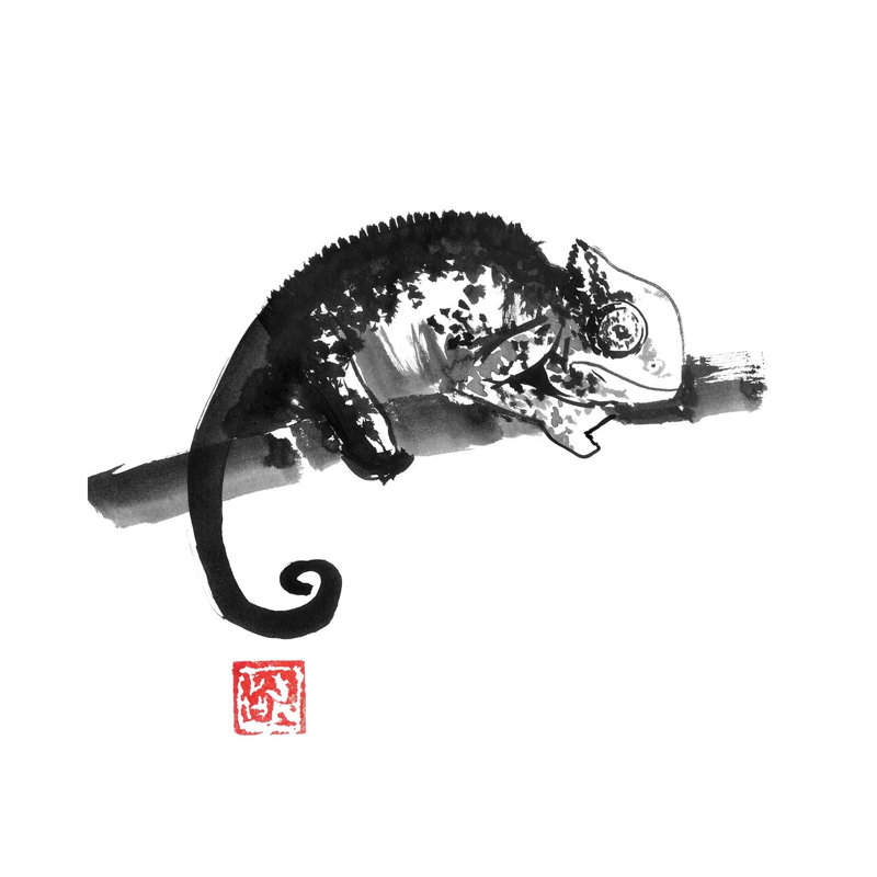 Chameleon by Péchane - Painting on Canvas, Wrapped Canvas, 93.98 cm H x 93.98 cm W x 1.91 cm D