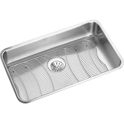 Lustertone 30.5" L x 18.5" W Undermount Kitchen Sink Kit with Perfect Drain