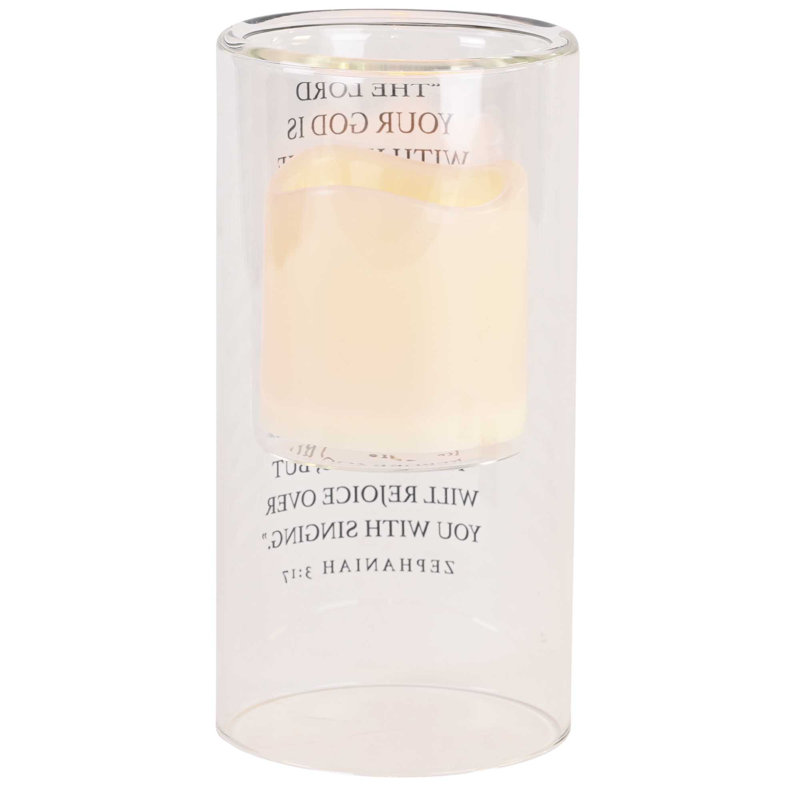 4 " Glass Pillar with Candle Included