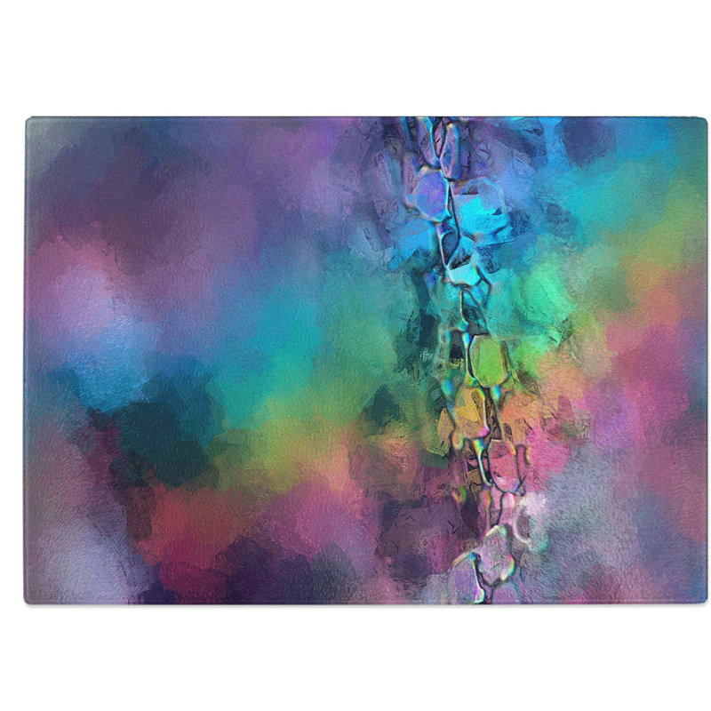 Tempered Glass the Rainbow Chopping Board, 39 cm W x 28.5 cm L