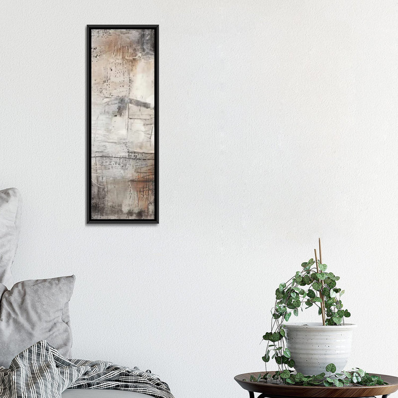 «Black, White & Bronze I», reproduction sur toile, H 36 po x l 12 po x P 1,5 po, Toile avec cadre noir