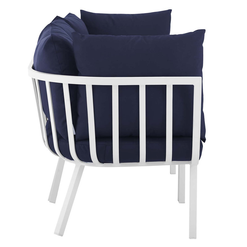 Ensemble de conversation modulaire 3 pièces Riverside, Blanc bleu marine, gris