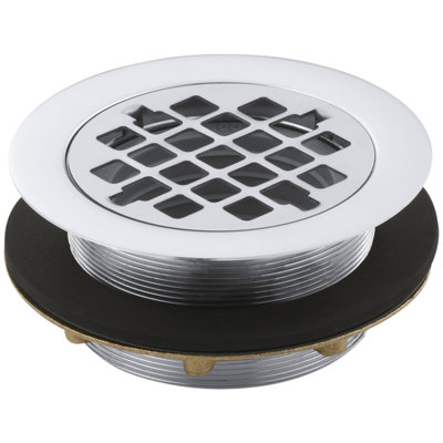 Kohler Round Shower Drain for Use with 2" Metal or Plastic Pipe, Gasket Included