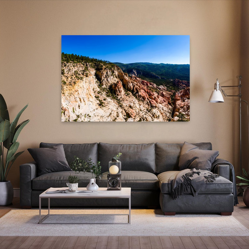 View From Hells Backbone Road Near Escalante And Boulder Garfield County Utah USA by Tim Mulholland - Wrapped Canvas Print