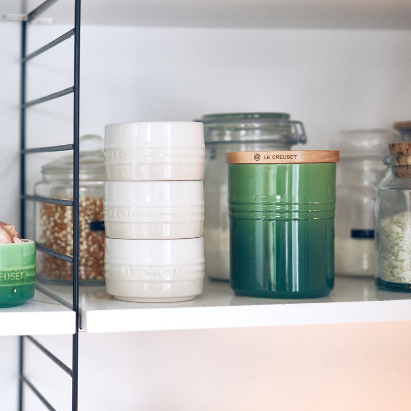Le Creuset Stoneware Medium Storage Jar with Wooden Lid, Bamboo