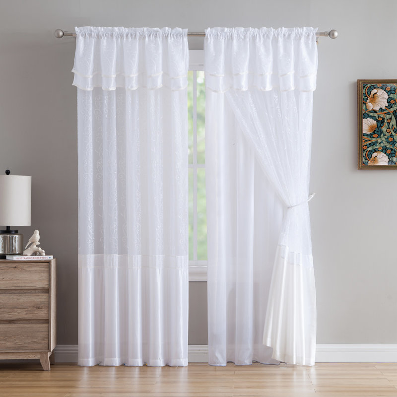 Rideau transparent en polyester Violette