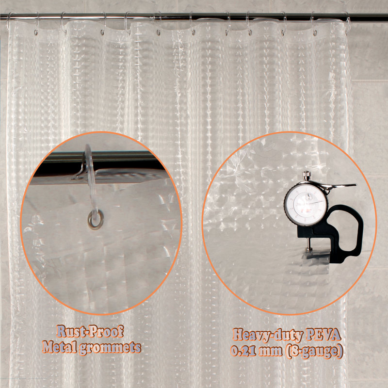 Doublure de rideau de douche Gyula PEVA, Transparent