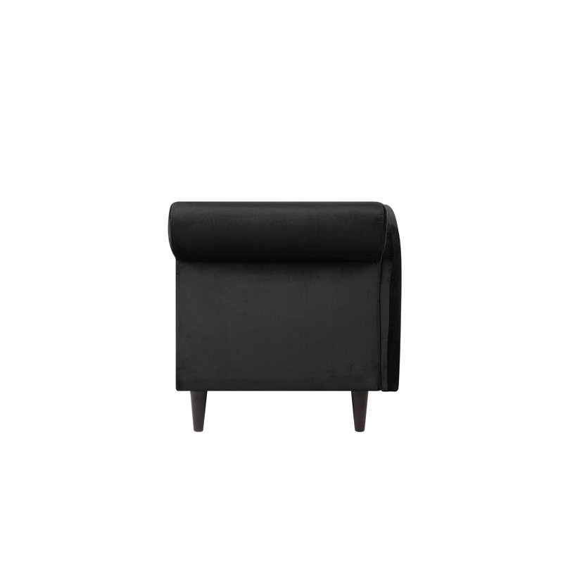 Jahiem Velvet Chaise Lounge, Black