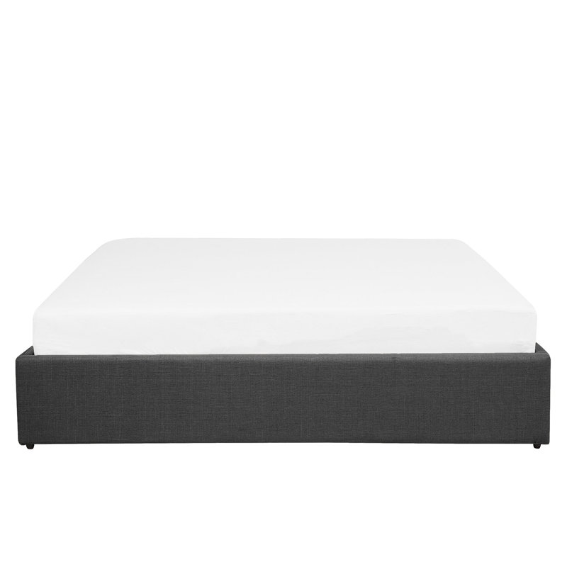 Amara Upholstered Linen Lift Up Storage Platform Bed, European Double (140 x 200 cm), Grey