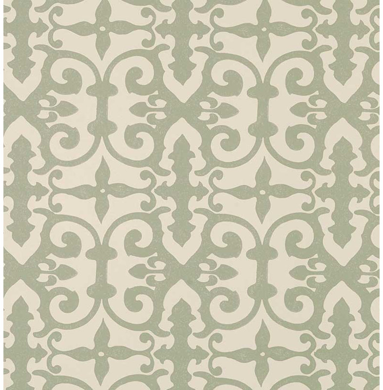 Schumacher x Veere Grenney Ferne Park Wallpaper, 3' L x 53" W, Green/Beige