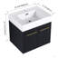 Meuble-lavabo mural 24 po avec lavabo, lavabo en résine à rebords épais, ensemble KD