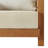 Table basse d'extérieur en L en bois massif de 102 po avec coussins crème Pomona