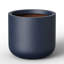Grande jardinière / pot rond en béton bleu marine (intérieur amélioré) 17,5 po avec trou de drainage pour l'intérieur et l'extérieur-459599657-459599670