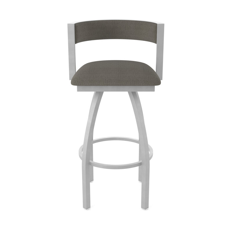 Tabouret Artémis, Tabouret de bar (siège d'une hauteur de 30 po), Nickel anodisé, Tissu - graphique calice