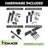 Black Rustic Straight Design Single Track Bypass Two Door Hardware Kit (Door Not Included)-34297665