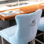 Velours bleu avec design Mid-Century moderne, structure en bois massif, hauteur réglable, 2 pieds de chaise de bar, éponge à rebond élevé, style noble,-118008203