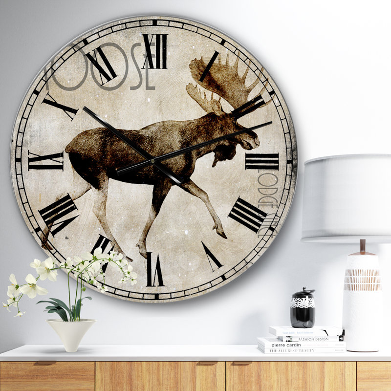 Horloge murale Moose Lodge 2, Surdimensionné