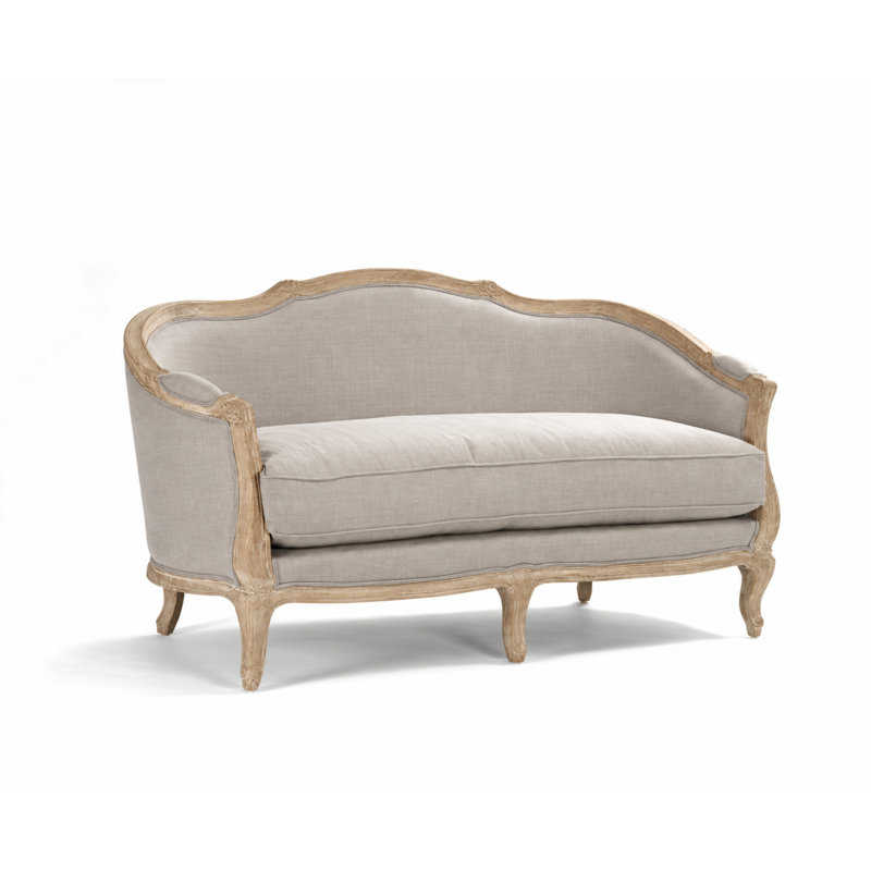 Maison Linen Loveseat, Gray Linen