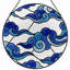 Panneau de vitrail 12 "H Blue Cloud-1874087129
