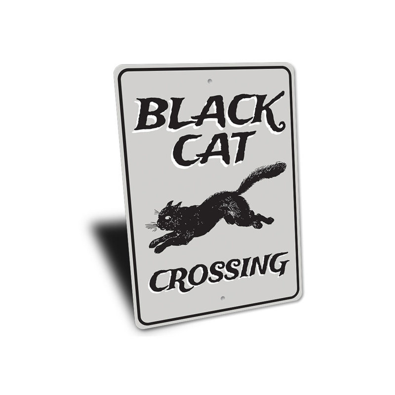 Enseigne de passage de chat noir, H 18 po x l 12 po x P 0,06 po