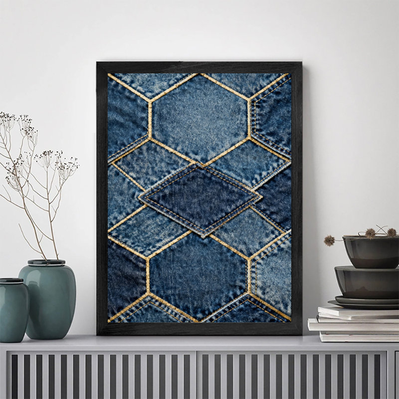 «Black Denim Vintage», art mural rétro, impressions sur toile de style rétro, H 11 po x l 9 po