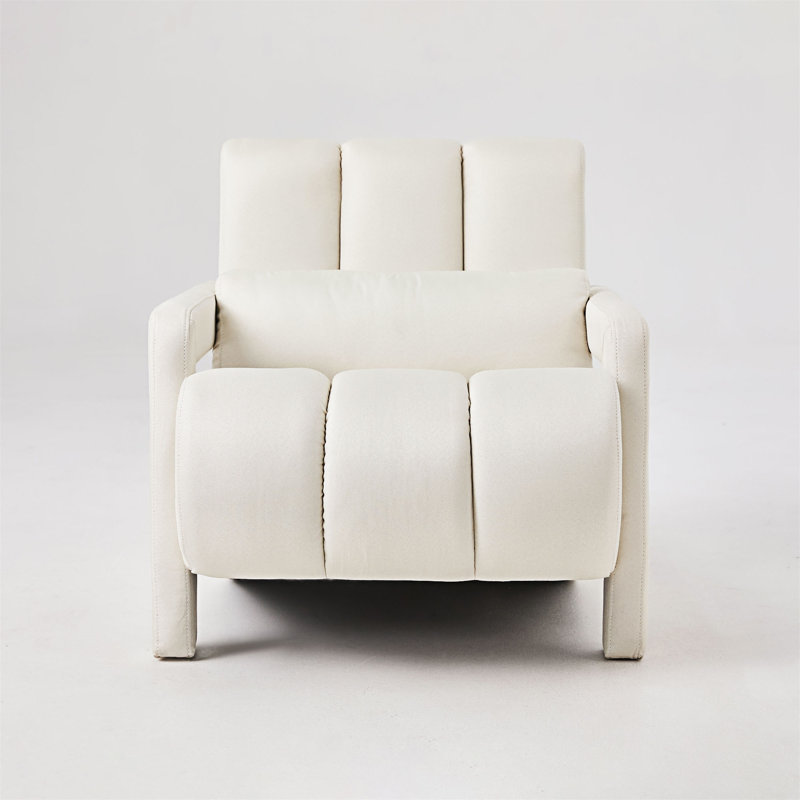 Kyrra Modern Upholstered Accent Chair With A Pillow, Beige Linen