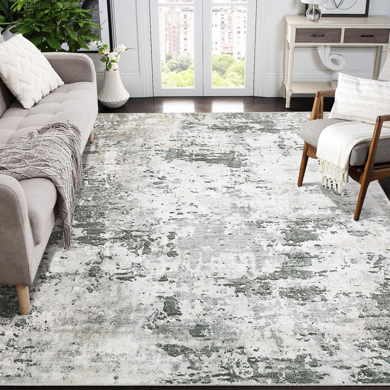 Coudery Washable Abstract Indoor Rug, Rectangle 5' x 7'