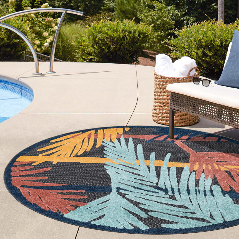 Parley Floral Indoor / Outdoor Rug, Round 3'3"