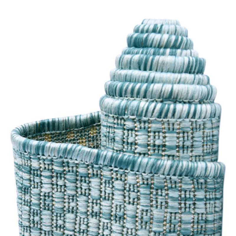 Avaughn Indoor/Outdoor Area Rug, Aqua , Oval 7'10" x 10'