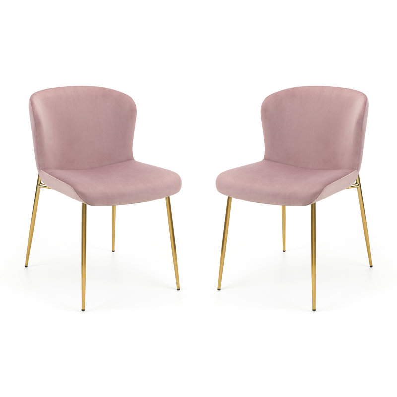 Gerson 47cm H Velvet Upholstered Side Chair, Pink
