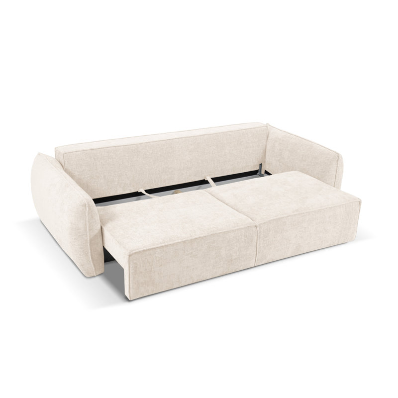 Bernovich 3 Seater Chenille Sofa Bed, Beige