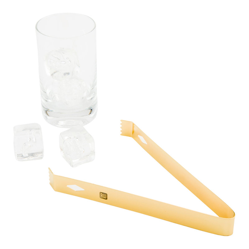 Pince à glace en acier inoxydable plaqué cuivre Bar Lux - 6 1/4 po x 2 1/2 po x 3/4 po - 1 boîte, Doré