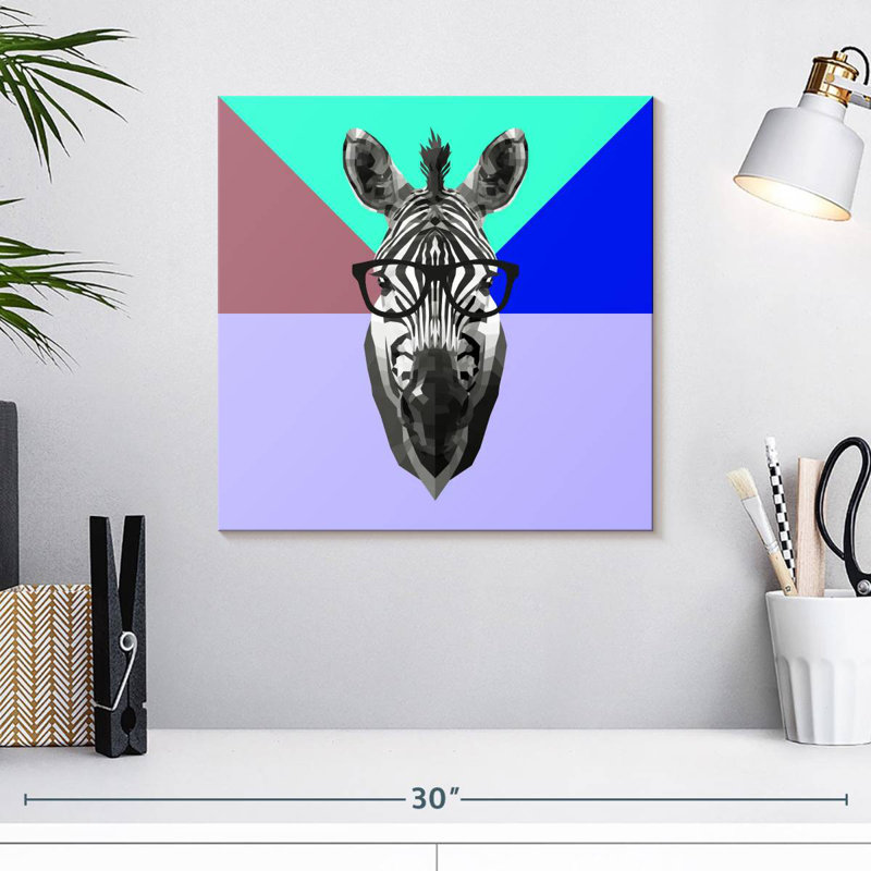 Crowle Party Zebra dans des verres, H 16 po x l 16 po