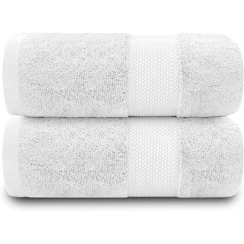 Miami 2 Piece Bath Sheet Same-Size Bale, White, Bath Towel - 2 Pack