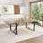 87" Wood Dining Table With Thickened Metal Legs(Walnut Wood)-119324011