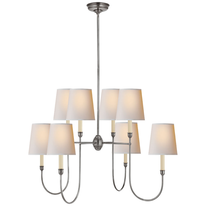 Vendome 8 - Light Chandelier, Antique Silver