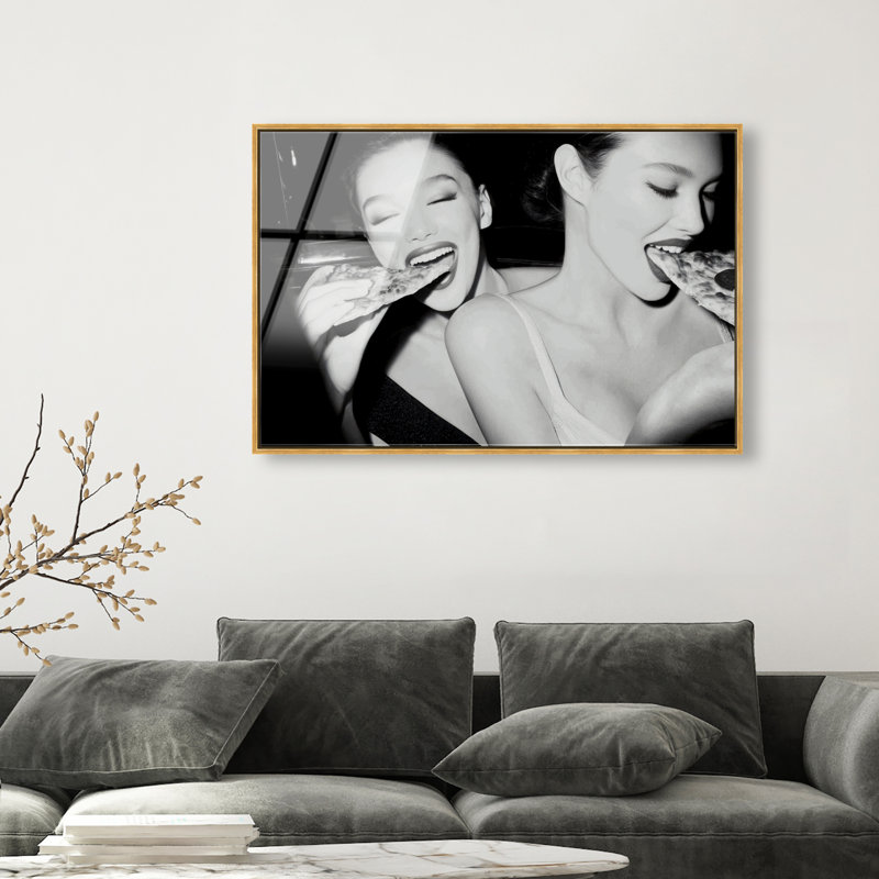 Midnight Mozzarella Print by Oliver Gal, 11"H x 16"W, Gold Floater Frame