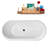 63" Streamline Soaking Glossy White Freestanding Tub and Tray With Internal Drain-101412765
